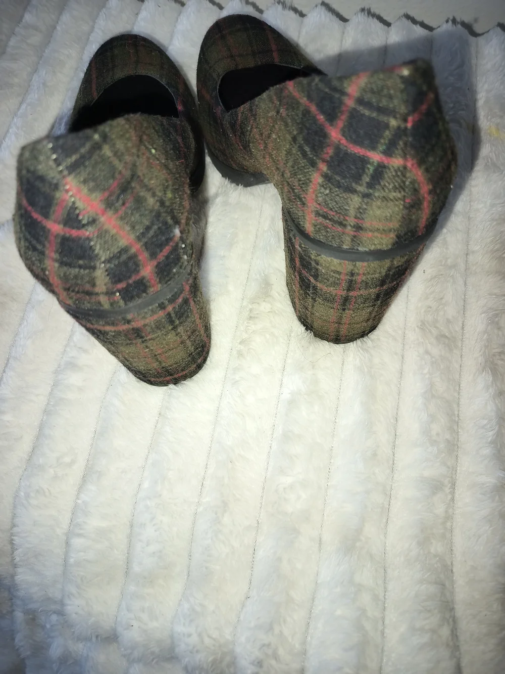 Olive Plaid Women's Pumps -BC Size 9.5